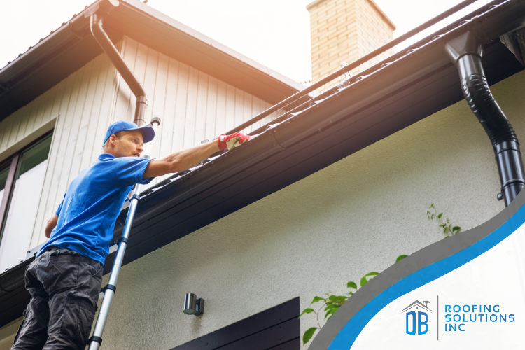 Gutter cleaning by a professional roofer in Meadow Vista.