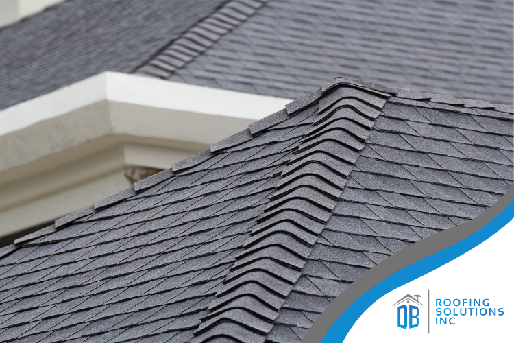 Close-up of architectural shingles showing their unique texture and depth.